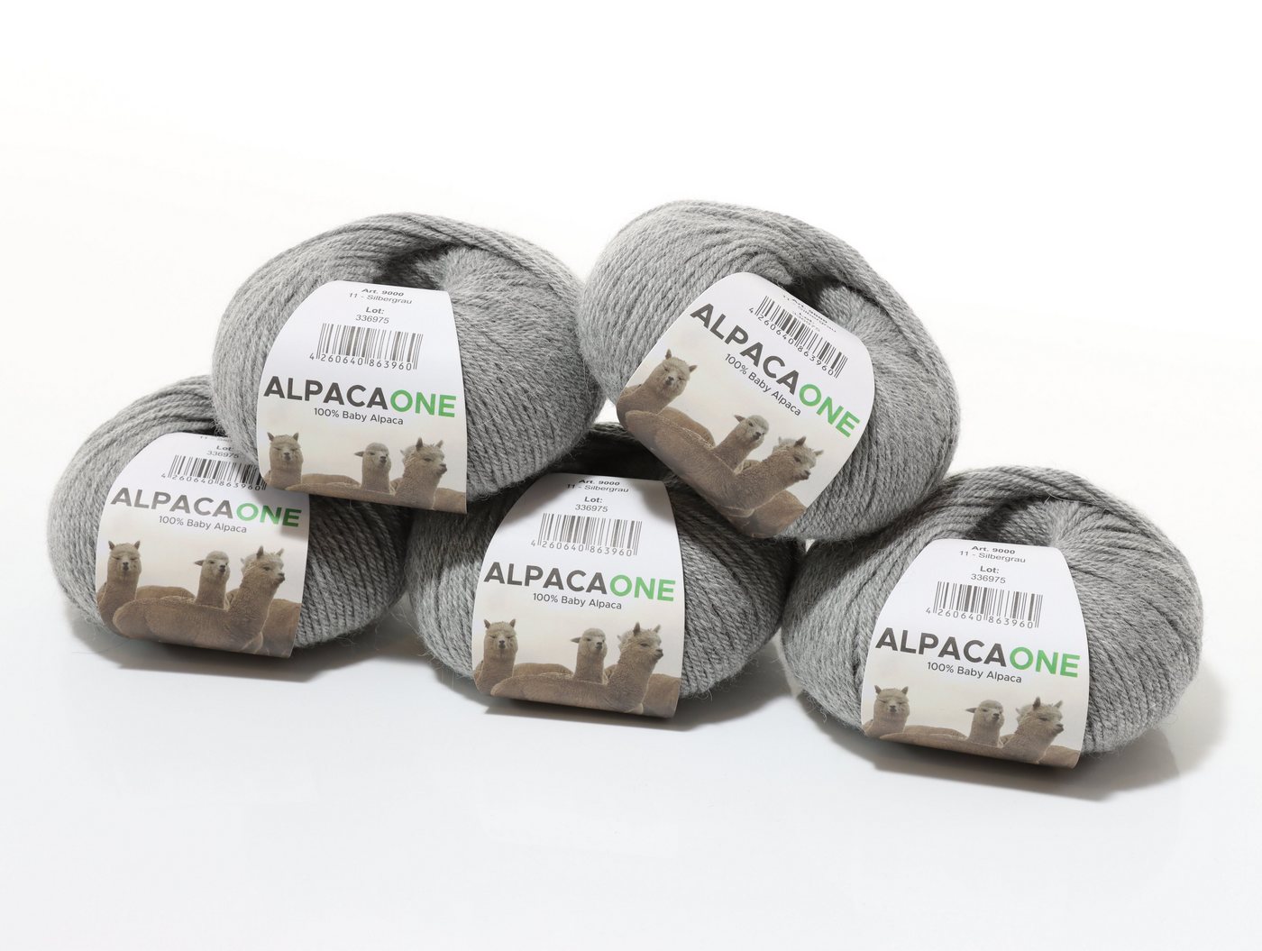 Max Lindner, AlpacaOne : 100 % Alpakawolle zum Stricken und Häkeln, Häkelwolle, 112,00 m (5-Knäuel im Paket á 50 g), einzigartige Luxuswolle aus 100% Baby Alpaka von Max Lindner