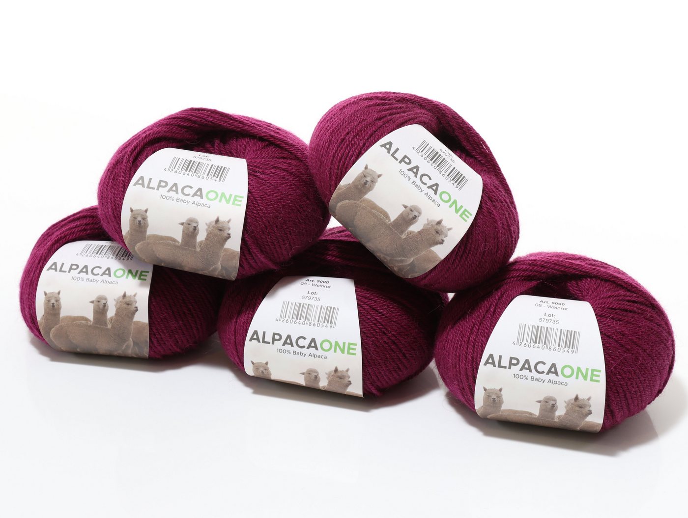 Max Lindner, AlpacaOne : 100 % Alpakawolle zum Stricken und Häkeln, Häkelwolle, 112,00 m (5-Knäuel im Paket á 50 g), einzigartige Luxuswolle aus 100% Baby Alpaka von Max Lindner