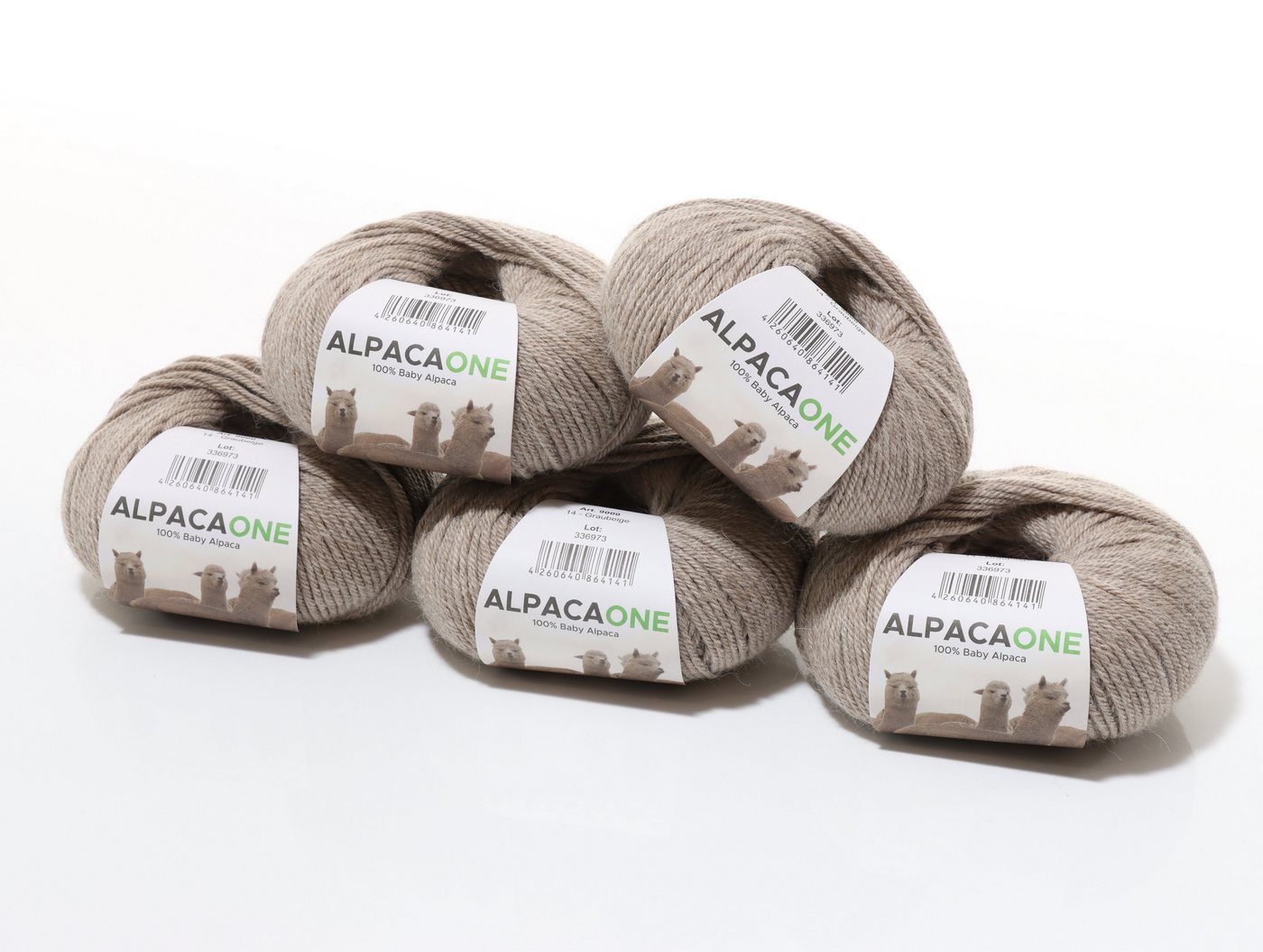 Max Lindner, AlpacaOne : 100 % Alpakawolle zum Stricken und Häkeln, Häkelwolle, 112,00 m (5-Knäuel im Paket á 50 g), einzigartige Luxuswolle aus 100% Baby Alpaka von Max Lindner