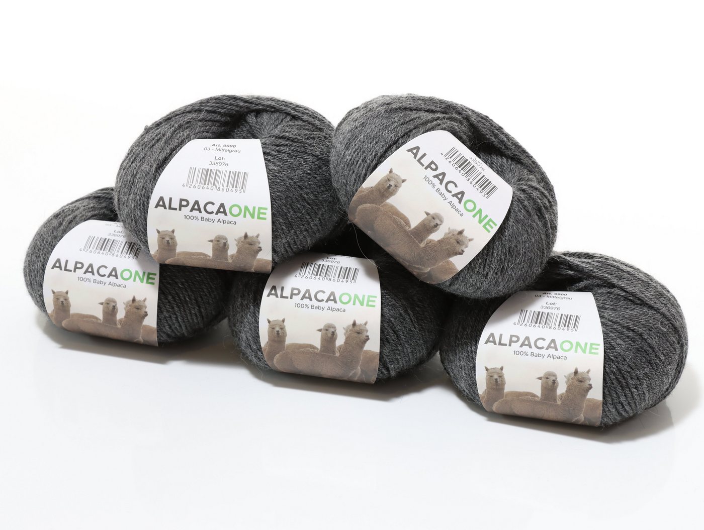 Max Lindner, AlpacaOne : 100 % Alpakawolle zum Stricken und Häkeln, Häkelwolle, 112,00 m (5-Knäuel im Paket á 50 g), einzigartige Luxuswolle aus 100% Baby Alpaka von Max Lindner