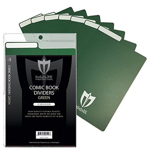 25 ct Max Pro Comic Book Trennwände – Grün Innovative Flex Fold Taben von Max Protection