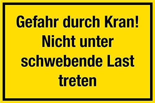 Baustellenschild - Gefahr durch Kran Nicht unter schwebende Last treten - Aluminium - 20 x 30 cm von Max Systems