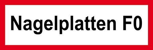 Max Systems Aluminium Feuerwehrschild Nagelplatten F0 - 10 x 30 cm, Rot, Klebemontage, Innen/Außen, Warnung von Max Systems