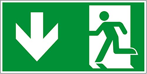 Fluchtwegschild - Notausgang - Kunststoff - 20 x 40 cm von Boppon