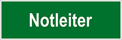 Fluchtwegschild - Notleiter - Kunststoff Selbstklebend - 10 x 30 cm von Max Systems