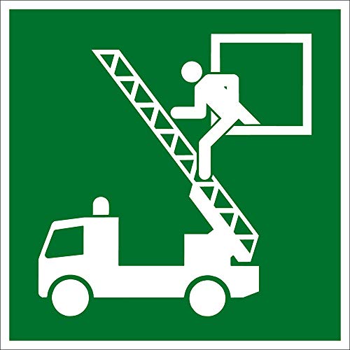 Fluchtwegschild - Rettungsausstieg - Kunststoff Selbstklebend - Langnachleuchtend - 20 x 20 cm von Max Systems