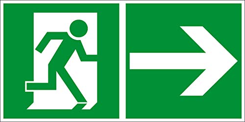 Fluchtwegschild - Rettungsweg rechts - Folie Selbstklebend - 20 x 40 cm von Max Systems