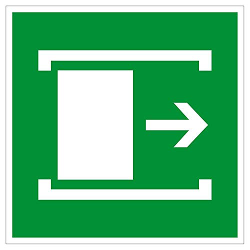 Fluchtwegschild - Schiebetür - Kunststoff Selbstklebend - Langnachleuchtend - 10 x 10 cm Fluchtwegschild - Schiebetür - Kunststoff Selbstklebend - Langnachleuchtend - 10 x 10 cm von Max Systems