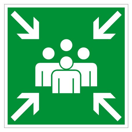 Fluchtwegschild - Sammelplatz - Aluminium - 40 x 40 cm Fluchtwegschild - Sammelplatz - Aluminium - 40 x 40 cm von Max Systems