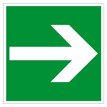 Fluchtwegschild aus Kunststoff - Richtungspfeil - 10 x 10 cm von Max Systems