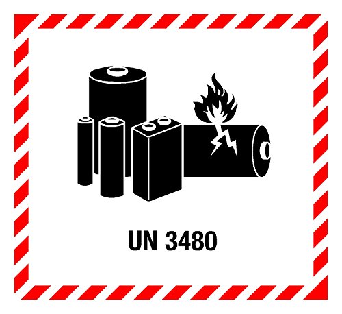 Gefahrgutzeichen - Lithiumbatterien UN 3480 - Aluminium Selbstklebend - 11 x 12 cm Gefahrgutzeichen - Lithiumbatterien UN 3480 - Aluminium Selbstklebend - 11 x 12 cm von Max Systems