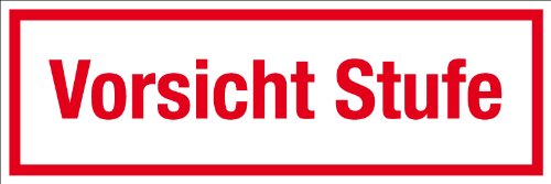 Gewerbe- und Gastronomieschild - Vorsicht Stufe - Aluminium - 10 x 30 cm von Boppon