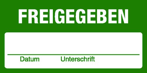 Qualitätssicherung - Freigegeben - Folie Selbstklebend - 60 x 30 mm - Inhalt: 100 Stück von Max Systems