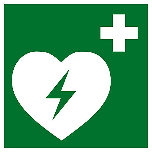 Rettungszeichen - Defibrillator - Aluminium - 30 x 30 cm von Boppon