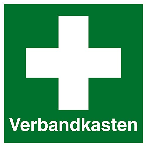 Rettungszeichen - Verbandkasten - Kunststoff Selbstklebend - Langnachleuchtend - 10 x 10 cm von Max Systems