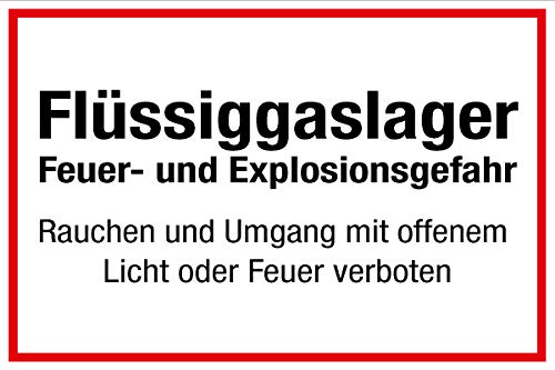 Schild für Gas- und Heizungsanlagen - Flüssiggaslager - Folie Selbstklebend - 20 x 30 cm von Max Systems