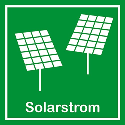 Schild für erneuerbare Energien - Solarstrom - Kunststoff - 10 x 10 cm von Max Systems