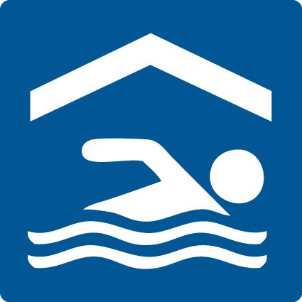 Schwimmbadschild "Hallenbad" aus Kunststoff - in verschiedenen Größen erhältlich Schwimmbadschild "Hallenbad" aus Kunststoff - in verschiedenen Größen erhältlich von Max Systems