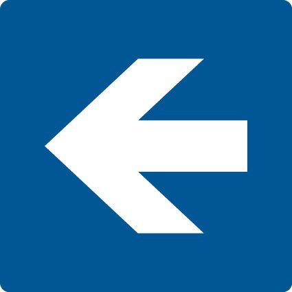 Schwimmbadschild "Richtungspfeil links" aus Kunststoff - in verschiedenen Größen erhältlich von Max Systems