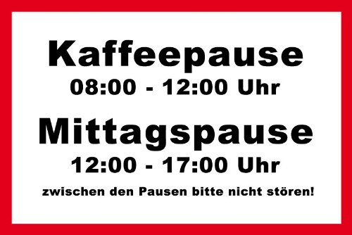 Spaßschild"Kaffeepause" aus Kunststoff von Max Systems