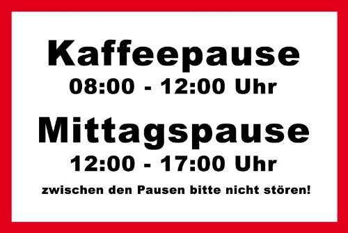 Spaßschild "Kaffeepause" selbstklebende Folie Spaßschild "Kaffeepause" selbstklebende Folie von Max Systems
