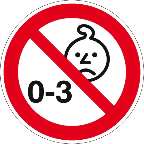 Verbotsschild "Nicht für Kinder unter 3 Jahren" aus selbstklebender Folie - in verschiedenen Größen erhältlich von Max Systems