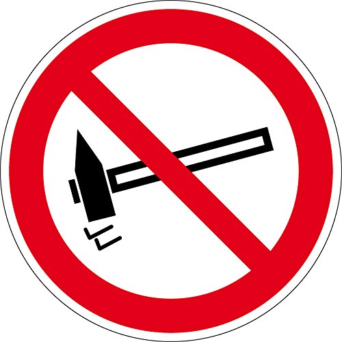 Verbotszeichen - Einschlagen verboten - Selbstklebende Folie - Ø 10 cm von Max Systems