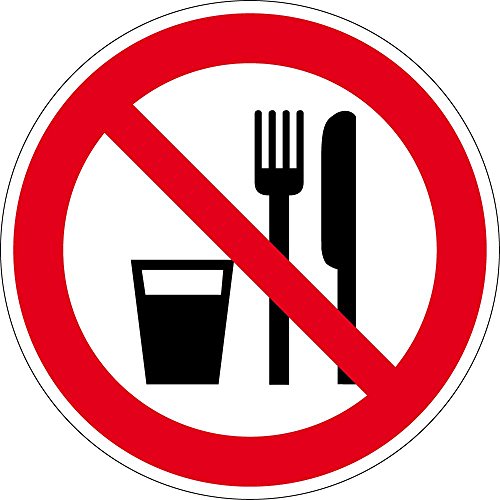 Verbotszeichen - Essen und Trinken verboten - Aluminium Selbstklebend - Ø 30 cm Verbotszeichen - Essen und Trinken verboten - Aluminium Selbstklebend - Ø 30 cm von Max Systems