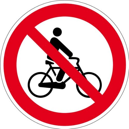 Verbotszeichen - Fahrrad fahren verboten - Aluminium Selbstklebend - Ø 30 cm Verbotszeichen - Fahrrad fahren verboten - Aluminium Selbstklebend - Ø 30 cm von Max Systems