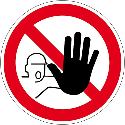 Verbotszeichen - Zutritt für Unbefugte verboten - Selbstklebende Folie - Ø 10 cm von Max Systems