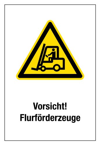 Warnschild - Vorsicht! Flurförderfahrzeuge - Aluminium - 20 x 30 cm von Max Systems