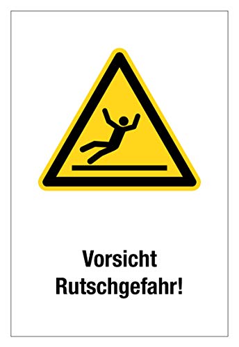 Warnschild Vorsicht Rutschgefahr - Kunststoff - 20x30 cm von Max Systems