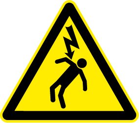 Warnschild aus Aluminium - Achtung Hochspannung! Lebensgefahr - Schenkellänge 30 cm von Max Systems