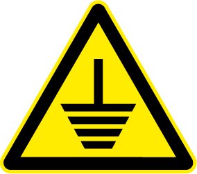 Warnschild aus Aluminium - Erdung erforderlich - Schenkellänge 10 cm Warnschild aus Aluminium - Erdung erforderlich - Schenkellänge 10 cm von Boppon