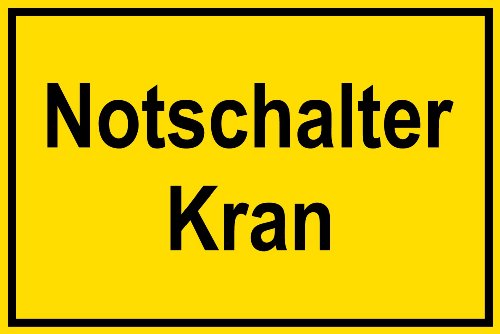 Warnschild aus Aluminium - Notschalter Kran - 30 X 20 cm Warnschild aus Aluminium - Notschalter Kran - 30 X 20 cm von Max Systems