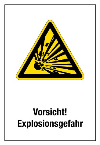 Warnschild aus Aluminium - Vorsicht! Explosionsgefahr - 20 x 30 cm von Max Systems