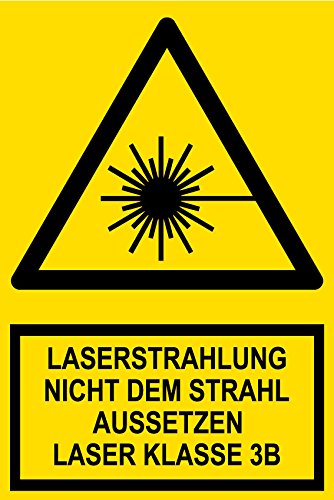 Warnschild aus Folie - Laserstrahl Nicht dem Strahl aussetzen Laser Klasse 3B - 20 x 30 cm von Max Systems