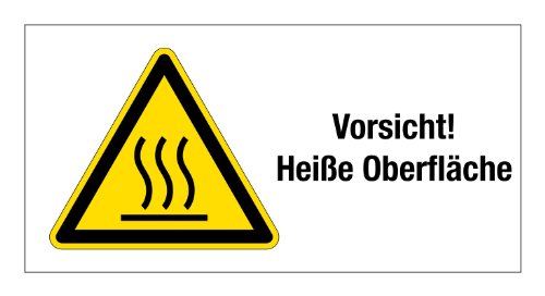 Warnschild aus Folie - Vorsicht! Heiße Oberfläche - 40 X 20 cm von Max Systems