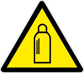 Warnschild aus Kunststoff - Gasflaschen - Schenkellänge 10 cm von Bhgytec