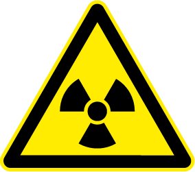 Warnschild aus Kunststoff - Radioaktive Stoffe - Schenkellänge 10 cm von Max Systems