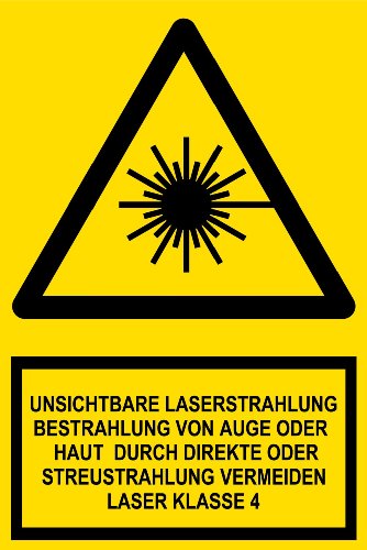 Warnschild aus Kunststoff - Unsichtbare Laserstrahlung Bestrahlung von Auge oder Haut durch direkte oder Streustrahlung vermeiden Laser Klasse 4-20 x 30 cm von Max Systems