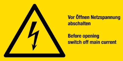 Warnschild aus Kunststoff - Vor Öffnen Netzspannung abschalten - 20 X 10 cm von Max Systems