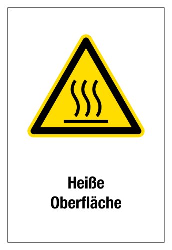 Warnschild aus Kunststoff - Vorsicht! Heiße Oberfläche - 30 x 45 cm von Max Systems