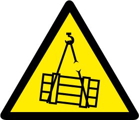 Warnschild aus Kunststoff - Warnung vor schwebender Last - Schenkellänge 30 cm von Max Systems