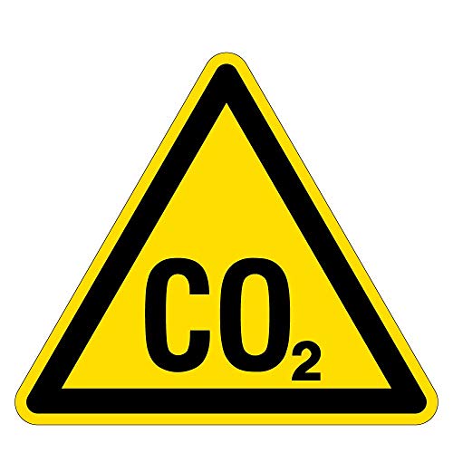 Warnzeichen - Warnung vor CO2 - Erstickungsgefahr - Kunststoff Selbstklebend - Schenkellänge 10 cm von Max Systems