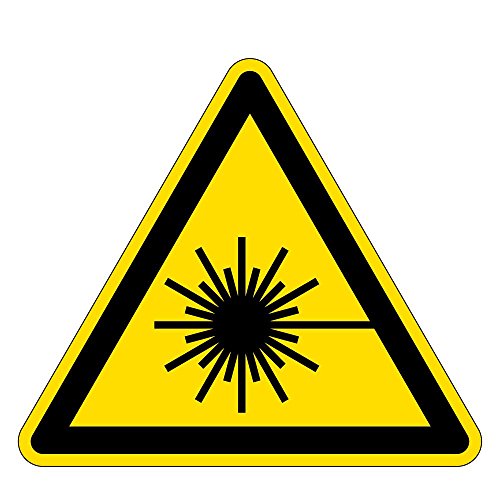 Warnzeichen - Warnung vor Laserstrahl - Kunststoff Selbstklebend 10 x 10 cm von Max Systems