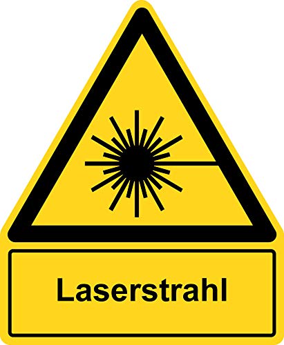 Warnzeichen mit Textfeld - Laserstrahl - Folie selbstklebend - Seitenlänge 20 cm von Max Systems