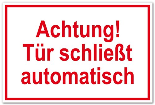 Zutrittsschild - Achtung! Tür schließt automatisch - Aluminium Selbstklebend - 20 x 30 cm Zutrittsschild - Achtung! Tür schließt automatisch - Aluminium Selbstklebend - 20 x 30 cm von Max Systems