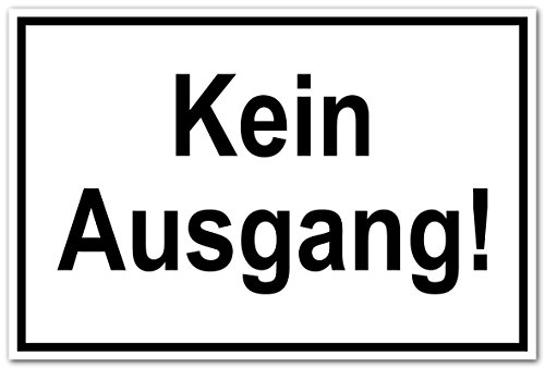 Zutrittsschild - Kein Ausgang! - Kunststoff Selbstklebend - 20 x 30 cm von Max Systems