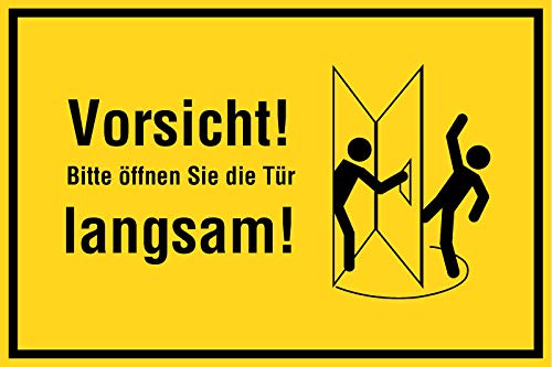 Zutrittsschild - Vorsicht Bitte öffnen Sie die Tür langsam Links - Kunststoff Selbstklebend - 20 x 30 cm Zutrittsschild - Vorsicht Bitte öffnen Sie die Tür langsam Links - Kunststoff Selbstklebend - 20 x 30 cm von Max Systems